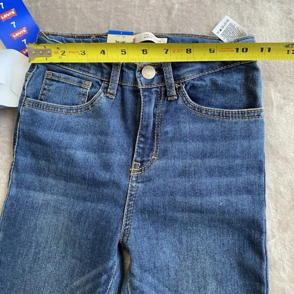 New Levi’s 720 High-Rise Super Skinny Stretch Girls Size 7 Regular - Picture 5 of 13